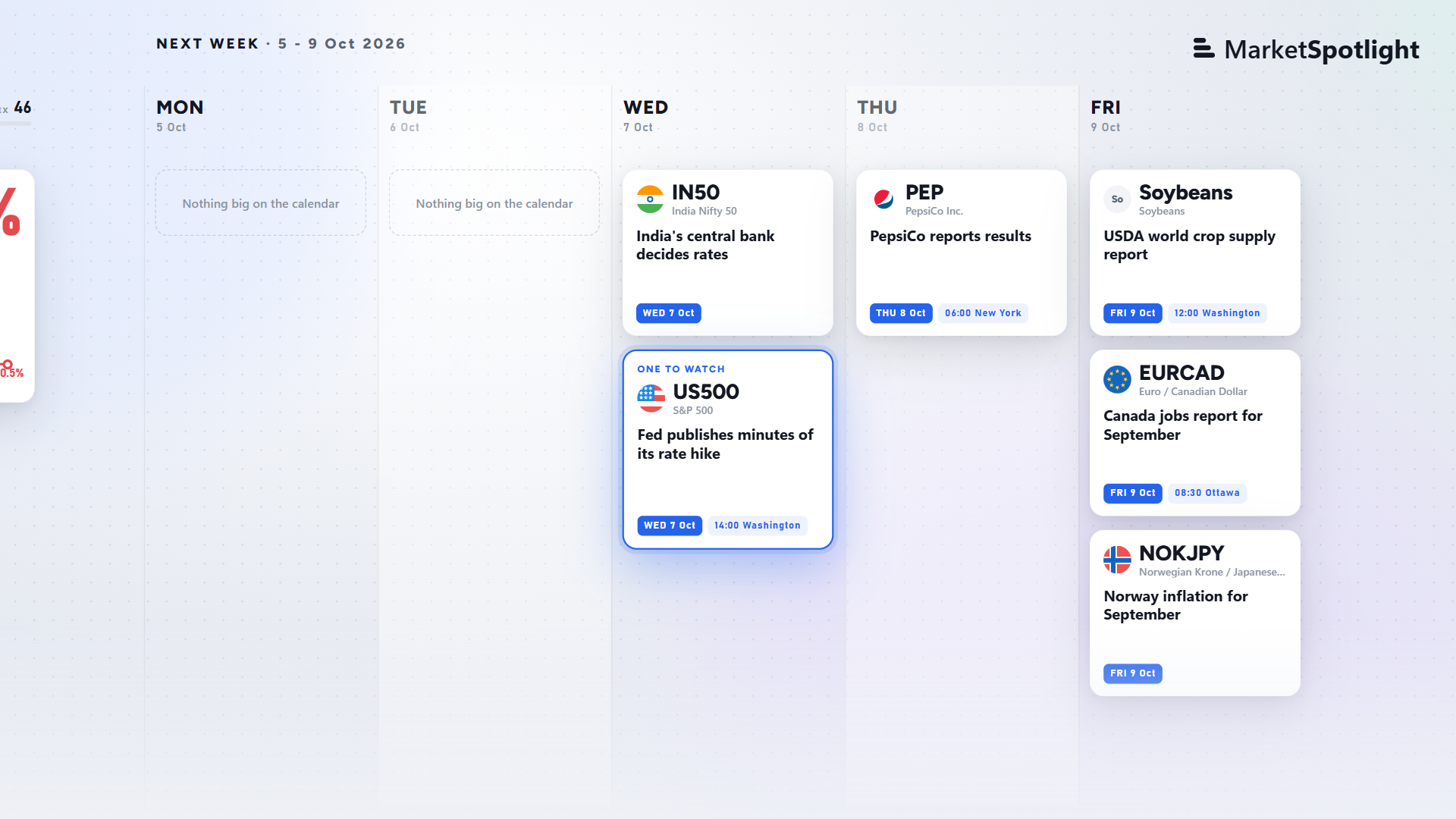 The week ahead — week ending 2 Oct 2026